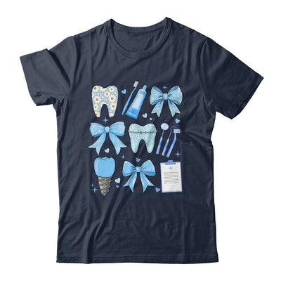 Blue Coquette Bow Cute Teeth Dentist Squad Dental Assistant Shirt & Hoodie | teecentury