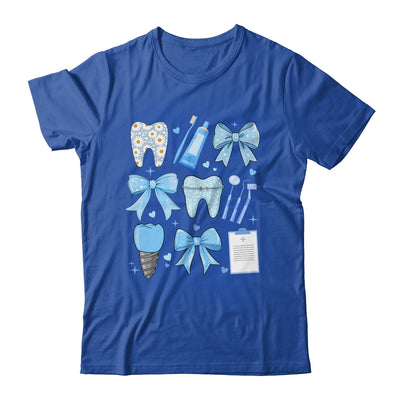 Blue Coquette Bow Cute Teeth Dentist Squad Dental Assistant Shirt & Hoodie | teecentury