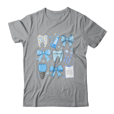 Blue Coquette Bow Cute Teeth Dentist Squad Dental Assistant Shirt & Hoodie | teecentury