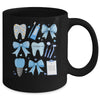 Blue Coquette Bow Cute Teeth Dentist Squad Dental Assistant Mug | teecentury