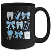Blue Coquette Bow Cute Teeth Dentist Squad Dental Assistant Mug | teecentury