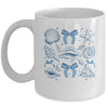 Blue Coquette Bow Seashell Retro Beach Summer Vibes Girls Mug | teecentury