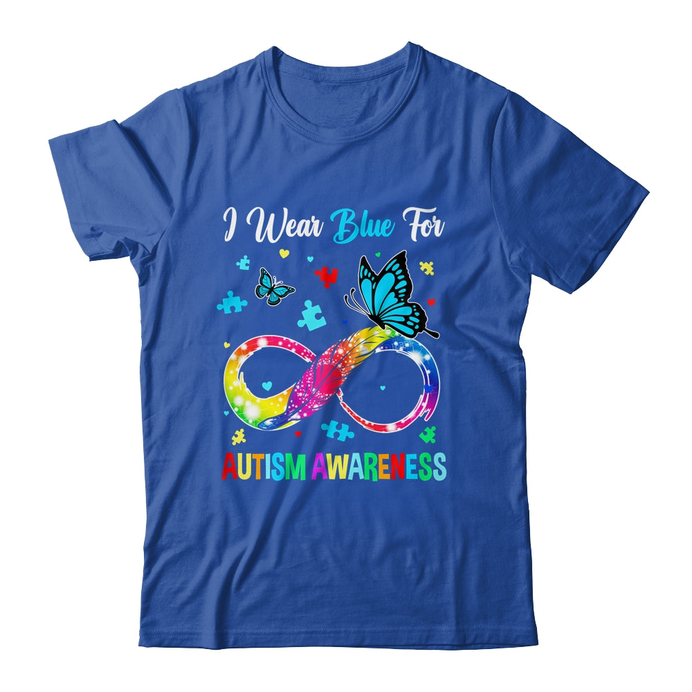 Blue For Autism Awareness Infinity Butterfly Women Men Kids Shirt & Tank Top | teecentury