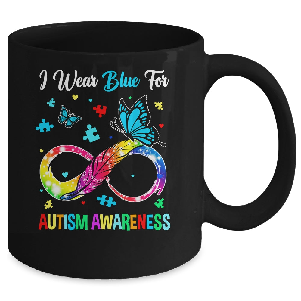 Blue For Autism Awareness Infinity Butterfly Women Men Kids Mug | teecentury