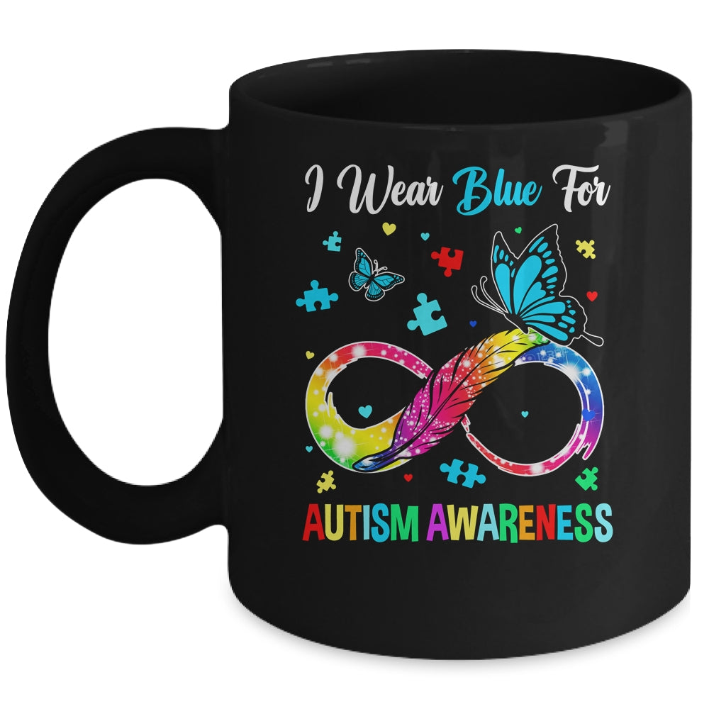 Blue For Autism Awareness Infinity Butterfly Women Men Kids Mug | teecentury