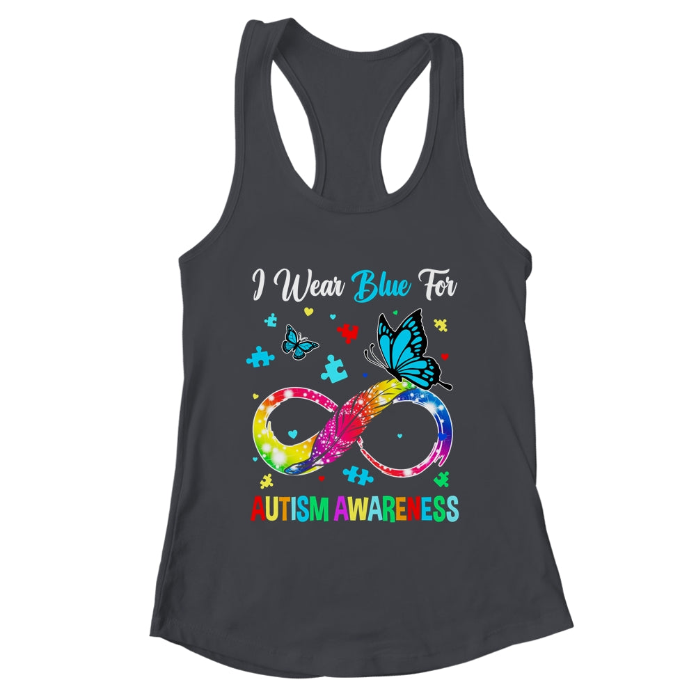 Blue For Autism Awareness Infinity Butterfly Women Men Kids Shirt & Tank Top | teecentury