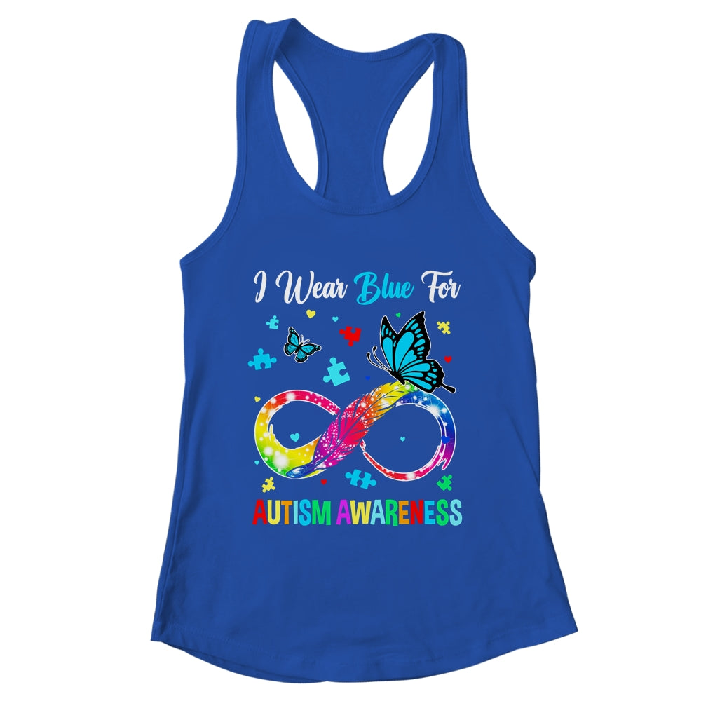 Blue For Autism Awareness Infinity Butterfly Women Men Kids Shirt & Tank Top | teecentury