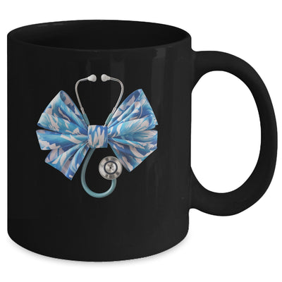 Blue Nurse Coquette Bow Stethoscope Nursing Medical Doctor Mug | teecentury
