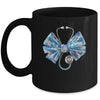 Blue Nurse Coquette Bow Stethoscope Nursing Medical Doctor Mug | teecentury