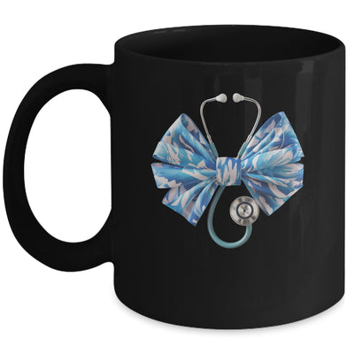 Blue Nurse Coquette Bow Stethoscope Nursing Medical Doctor Mug | teecentury