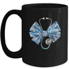 Blue Nurse Coquette Bow Stethoscope Nursing Medical Doctor Mug | teecentury