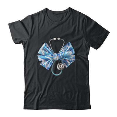 Blue Nurse Coquette Bow Stethoscope Nursing Medical Doctor Shirt & Tank Top | teecentury