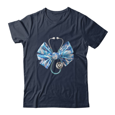 Blue Nurse Coquette Bow Stethoscope Nursing Medical Doctor Shirt & Tank Top | teecentury