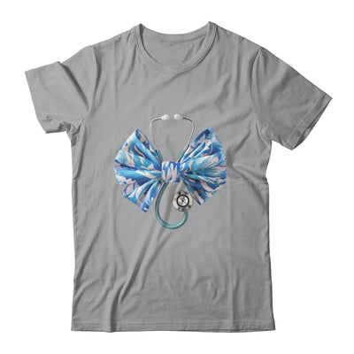 Blue Nurse Coquette Bow Stethoscope Nursing Medical Doctor Shirt & Tank Top | teecentury