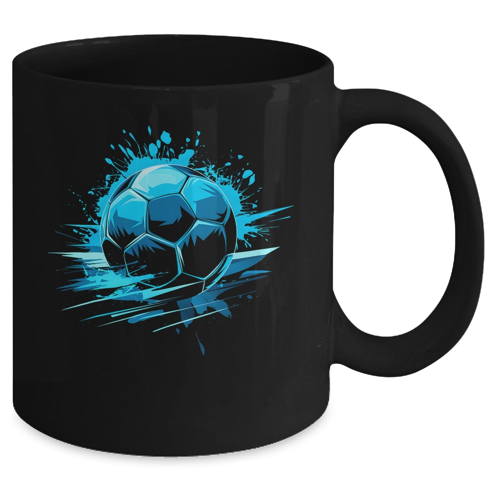 Blue Soccer Player Sport For Boys Mens Ball Soccer Girls Kids Mug | teecentury