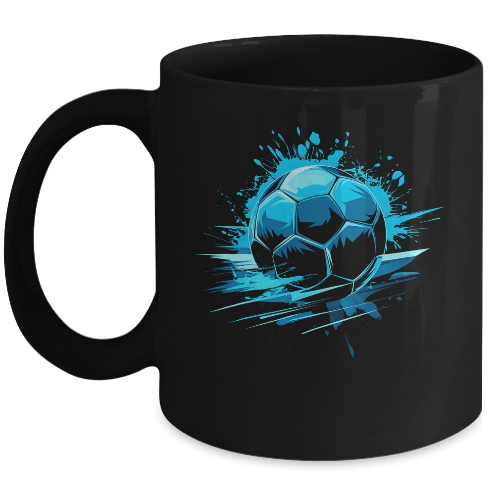 Blue Soccer Player Sport For Boys Mens Ball Soccer Girls Kids Mug | teecentury