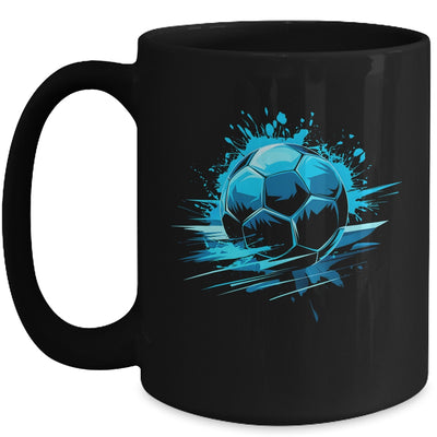 Blue Soccer Player Sport For Boys Mens Ball Soccer Girls Kids Mug | teecentury