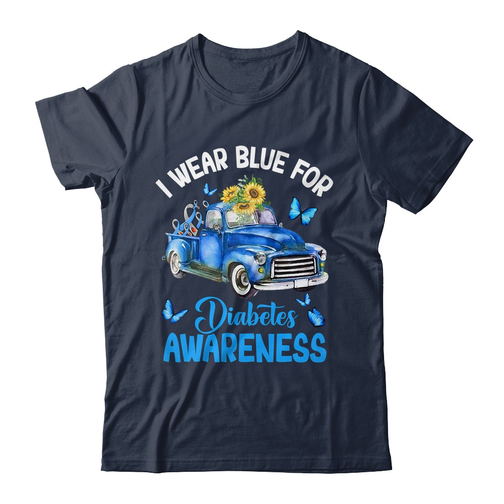 Blue Truck Sunflower I Wear Blue For Diabetes Awareness Shirt & Hoodie | teecentury