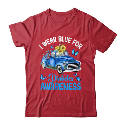 Blue Truck Sunflower I Wear Blue For Diabetes Awareness Shirt & Hoodie | teecentury
