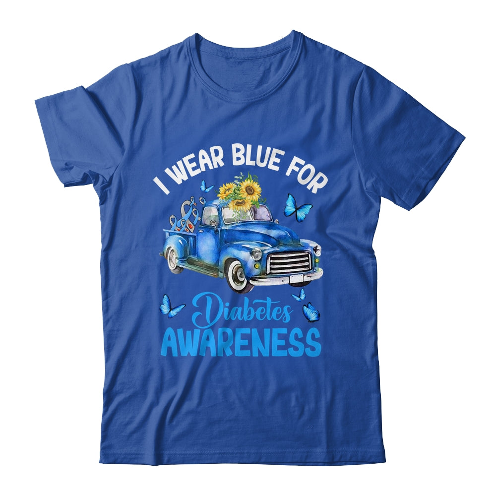 Blue Truck Sunflower I Wear Blue For Diabetes Awareness Shirt & Hoodie | teecentury