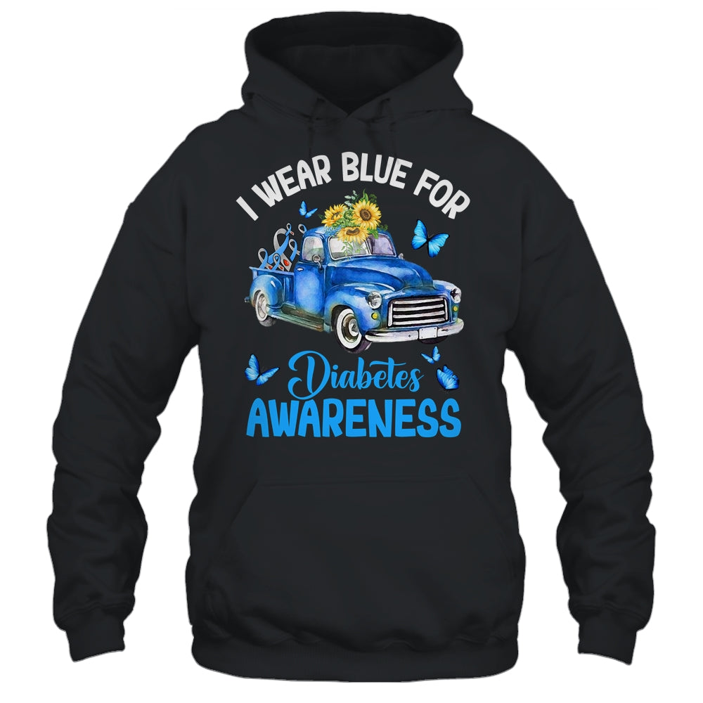 Blue Truck Sunflower I Wear Blue For Diabetes Awareness Shirt & Hoodie | teecentury
