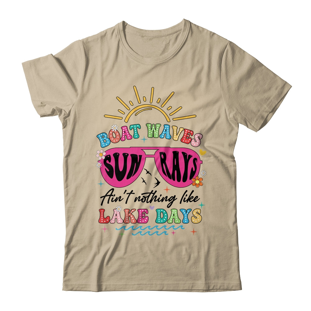 Boat Wave Sun Rays Ain't Nothing Like Lake Days Summer Shirt & Tank Top | teecentury