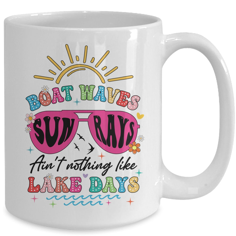 Boat Wave Sun Rays Ain't Nothing Like Lake Days Summer Mug | teecentury