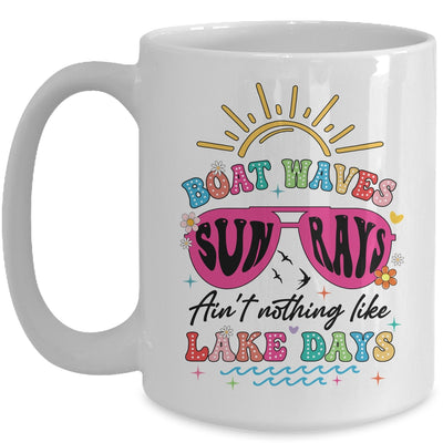 Boat Wave Sun Rays Ain't Nothing Like Lake Days Summer Mug | teecentury