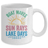 Boat Waves Sun Rays Lake Days Cute Retro 70s Summer Vacation Mug | teecentury