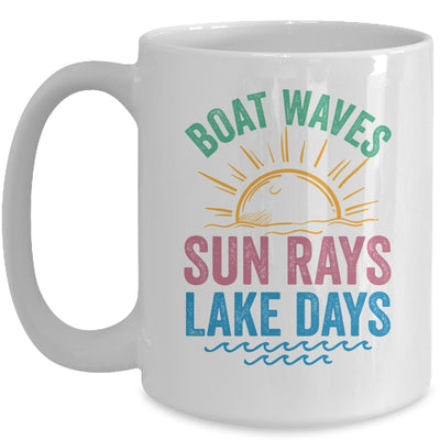 Boat Waves Sun Rays Lake Days Cute Retro 70s Summer Vacation Mug | teecentury