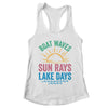 Boat Waves Sun Rays Lake Days Cute Retro 70s Summer Vacation Shirt & Tank Top | teecentury