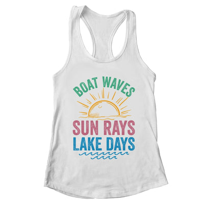 Boat Waves Sun Rays Lake Days Cute Retro 70s Summer Vacation Shirt & Tank Top | teecentury