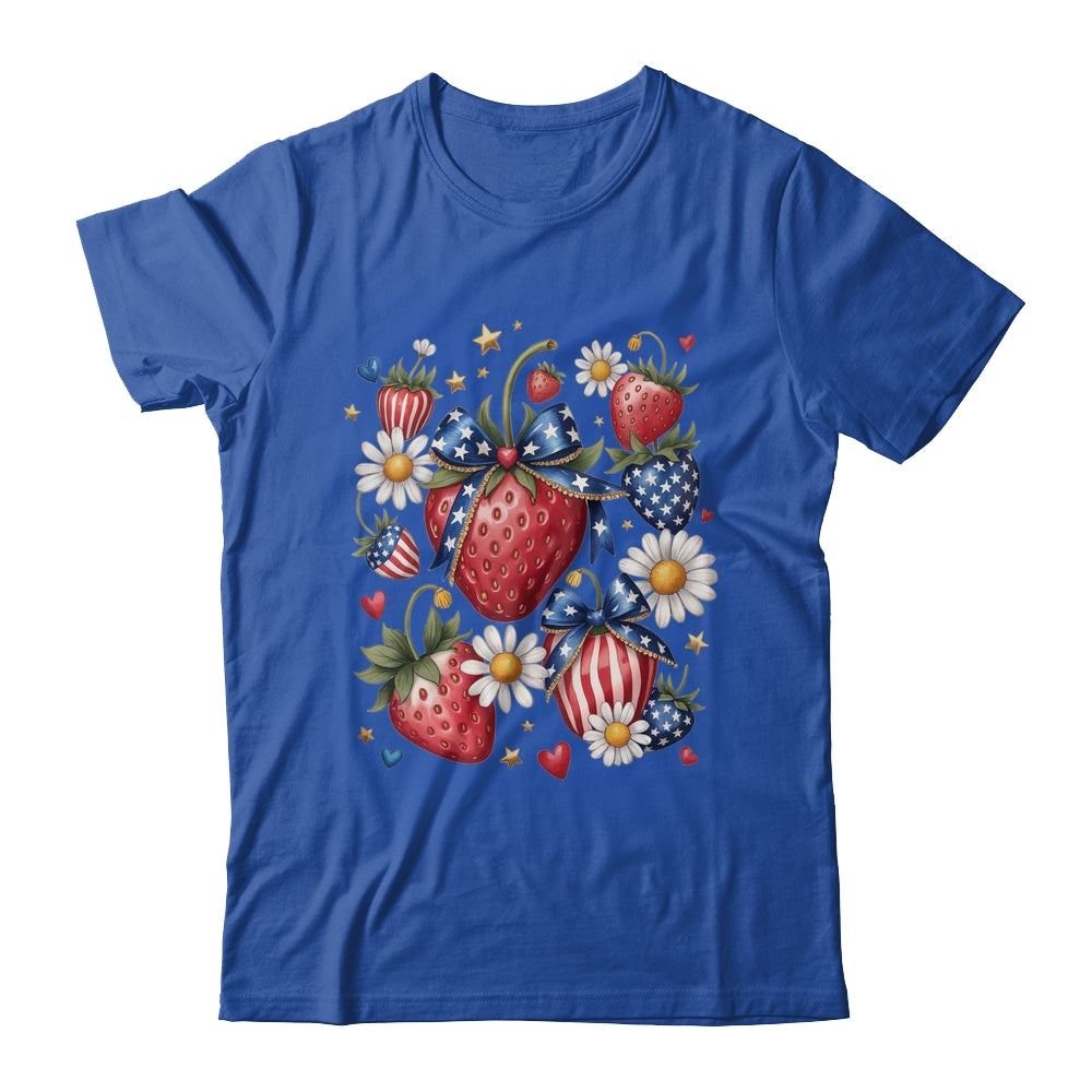 Boho 4th Of July Strawberry Patriotic Independence Day Shirt & Tank Top | teecentury