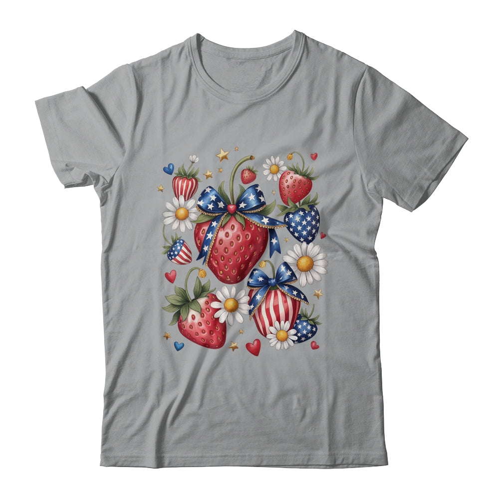 Boho 4th Of July Strawberry Patriotic Independence Day Shirt & Tank Top | teecentury