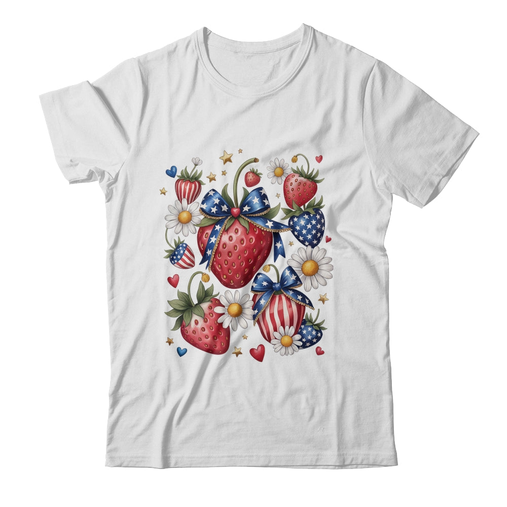 Boho 4th Of July Strawberry Patriotic Independence Day Shirt & Tank Top | teecentury