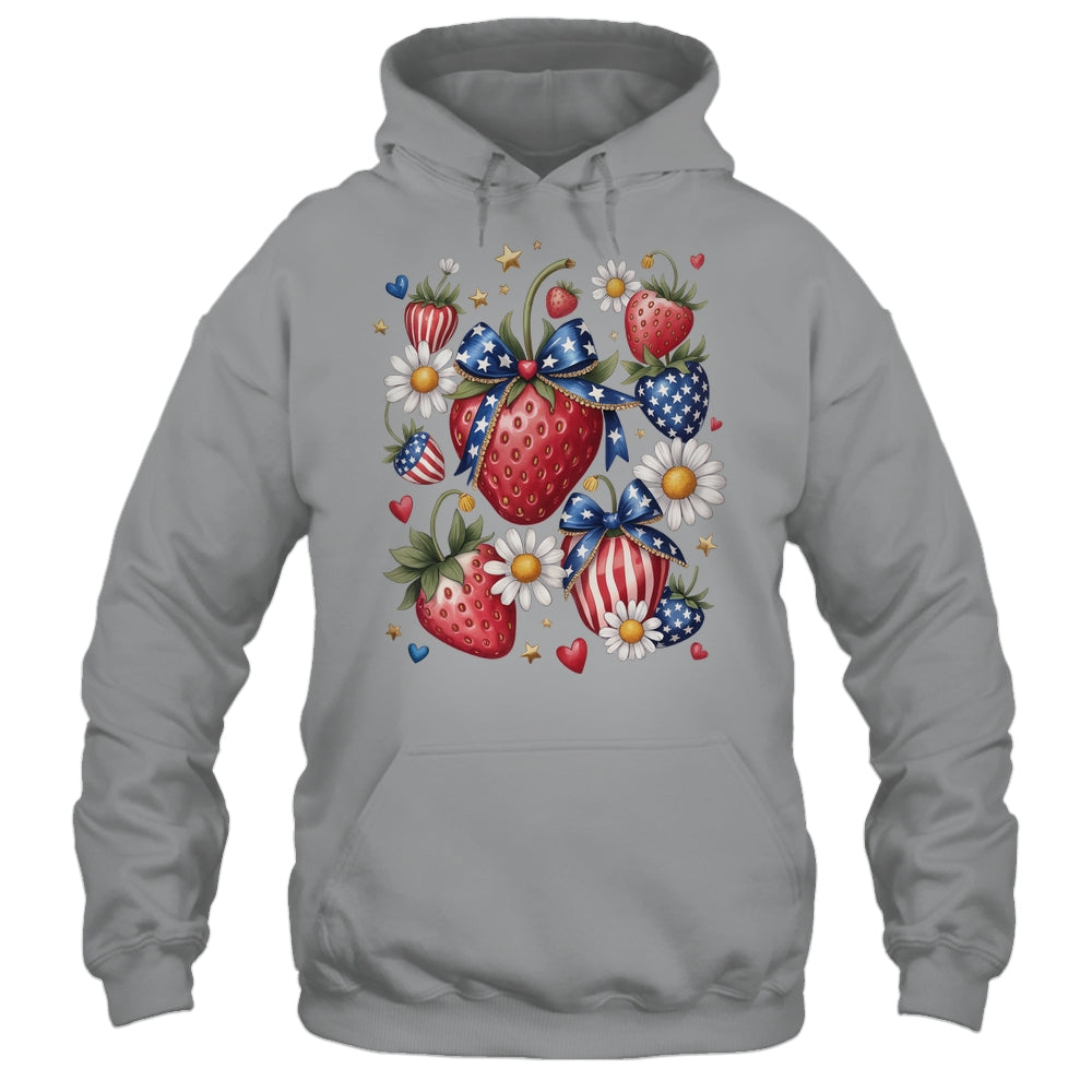 Boho 4th Of July Strawberry Patriotic Independence Day Shirt & Tank Top | teecentury