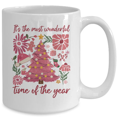 Boho Floral Christmas Tree Pink Christmas Xmas Girls Women Mug | teecentury