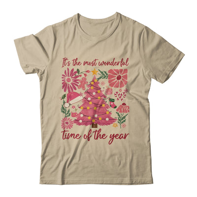 Boho Floral Christmas Tree Pink Christmas Xmas Girls Women Shirt & Sweatshirt | teecentury