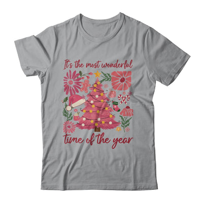 Boho Floral Christmas Tree Pink Christmas Xmas Girls Women Shirt & Sweatshirt | teecentury