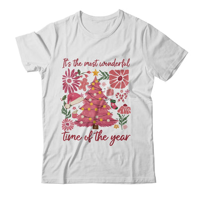 Boho Floral Christmas Tree Pink Christmas Xmas Girls Women Shirt & Sweatshirt | teecentury