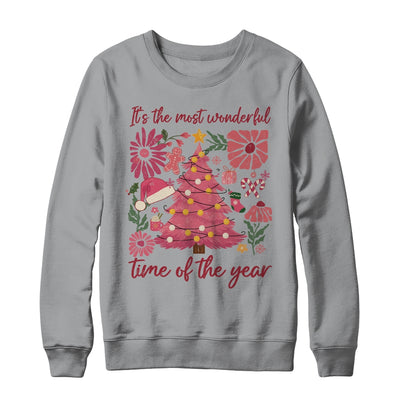 Boho Floral Christmas Tree Pink Christmas Xmas Girls Women Shirt & Sweatshirt | teecentury