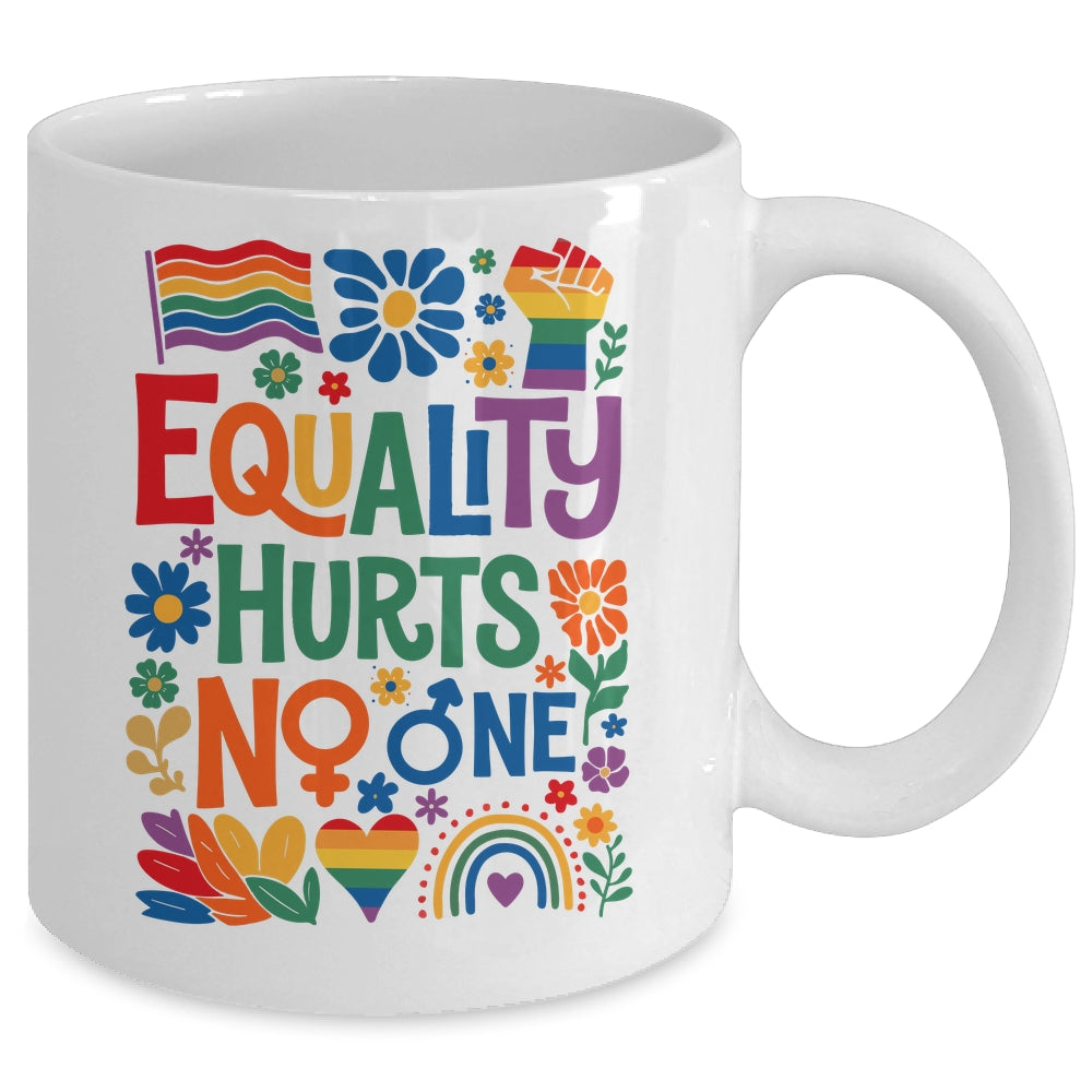 Boho Floral Equality Hurts No One Support LGBTQ Pride Month Mug | teecentury