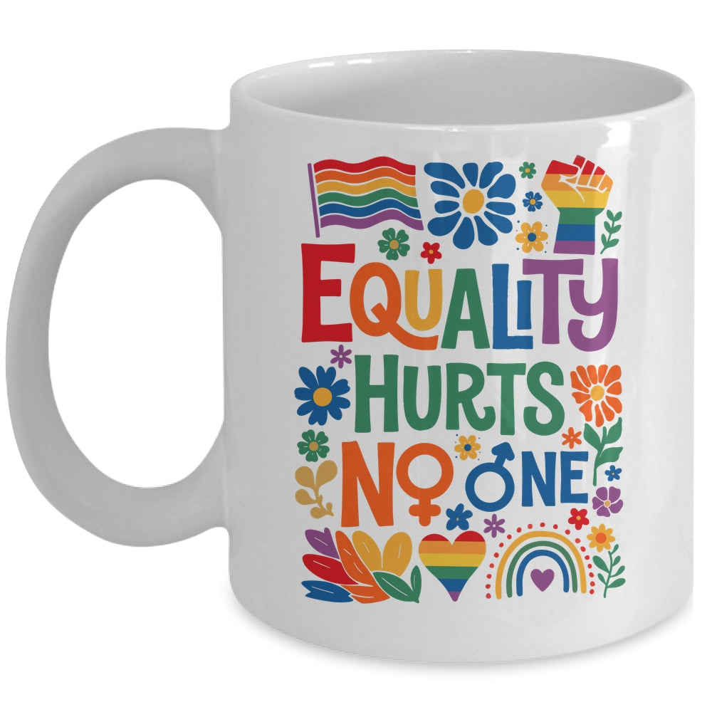 Boho Floral Equality Hurts No One Support LGBTQ Pride Month Mug | teecentury