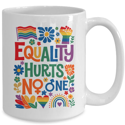 Boho Floral Equality Hurts No One Support LGBTQ Pride Month Mug | teecentury