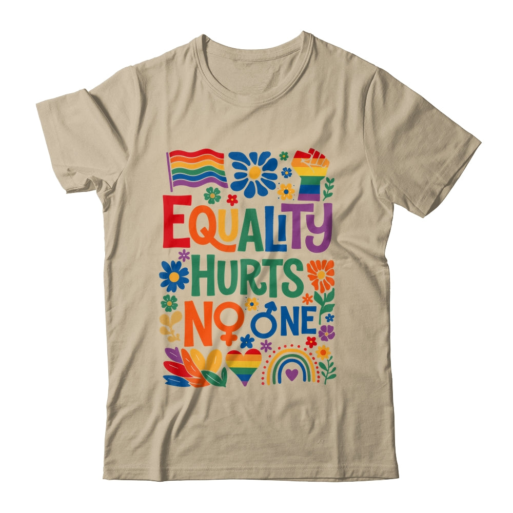 Boho Floral Equality Hurts No One Support LGBTQ Pride Month Shirt & Hoodie | teecentury