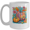 Boho Floral Fall Autumn Vibes Season Pink Pumpkin Girls Mug | teecentury