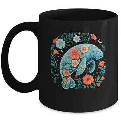 Boho Floral Manatee Summer Ocean Beach Lover Sea Animal Mug | teecentury