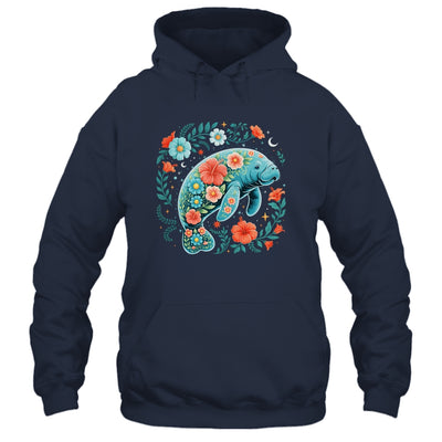 Boho Floral Manatee Summer Ocean Beach Lover Sea Animal Shirt & Tank Top | teecentury