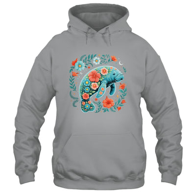 Boho Floral Manatee Summer Ocean Beach Lover Sea Animal Shirt & Tank Top | teecentury
