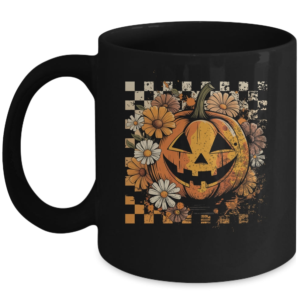 Boho Floral Pumpkin Halloween Thanksgiving Autumn Fall Mug | teecentury